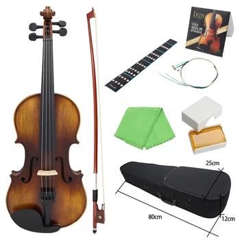 

IRIN 4/4 Violin Full Size Acoustic 7 PCS/Set Fiddle Kit Antique Face Color 4-String Instrument With Case Vilolin Accessories