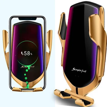 

Car Wireless Charger Phone Charger Bracket Infrared Automatic Clamp Sensor Fast Charging Mobile Phone Holder For IPhone Huawei