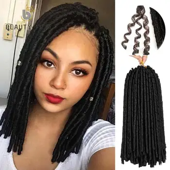 

14inch Soft Dreadlock Crochet Braids Faux Locs Synthetic Braiding Hair Extension Afro Hairstyles Brown Black Thick Full