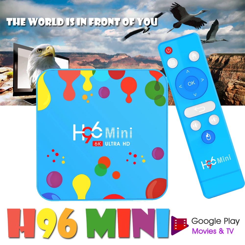

Android 9.0 h96 mini Full HD Bluetooth smart tv box H6 youtube 4k 2.4G/5G Wifi Media speler IPTV box max Set-Top Box smart box