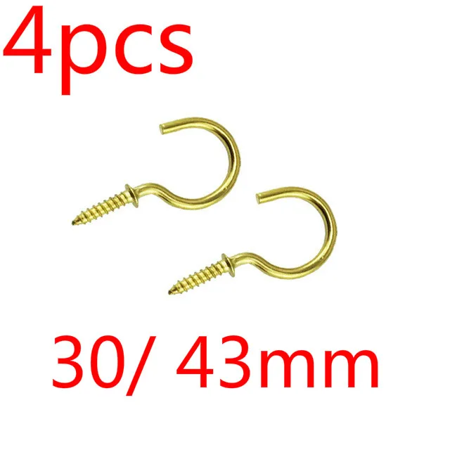 

4PCS 30/ 43mm Light Hooks Iron Question Mark Hooks Sheep Eye Hooks with Screws Wood Self-tapping Screw Hooks