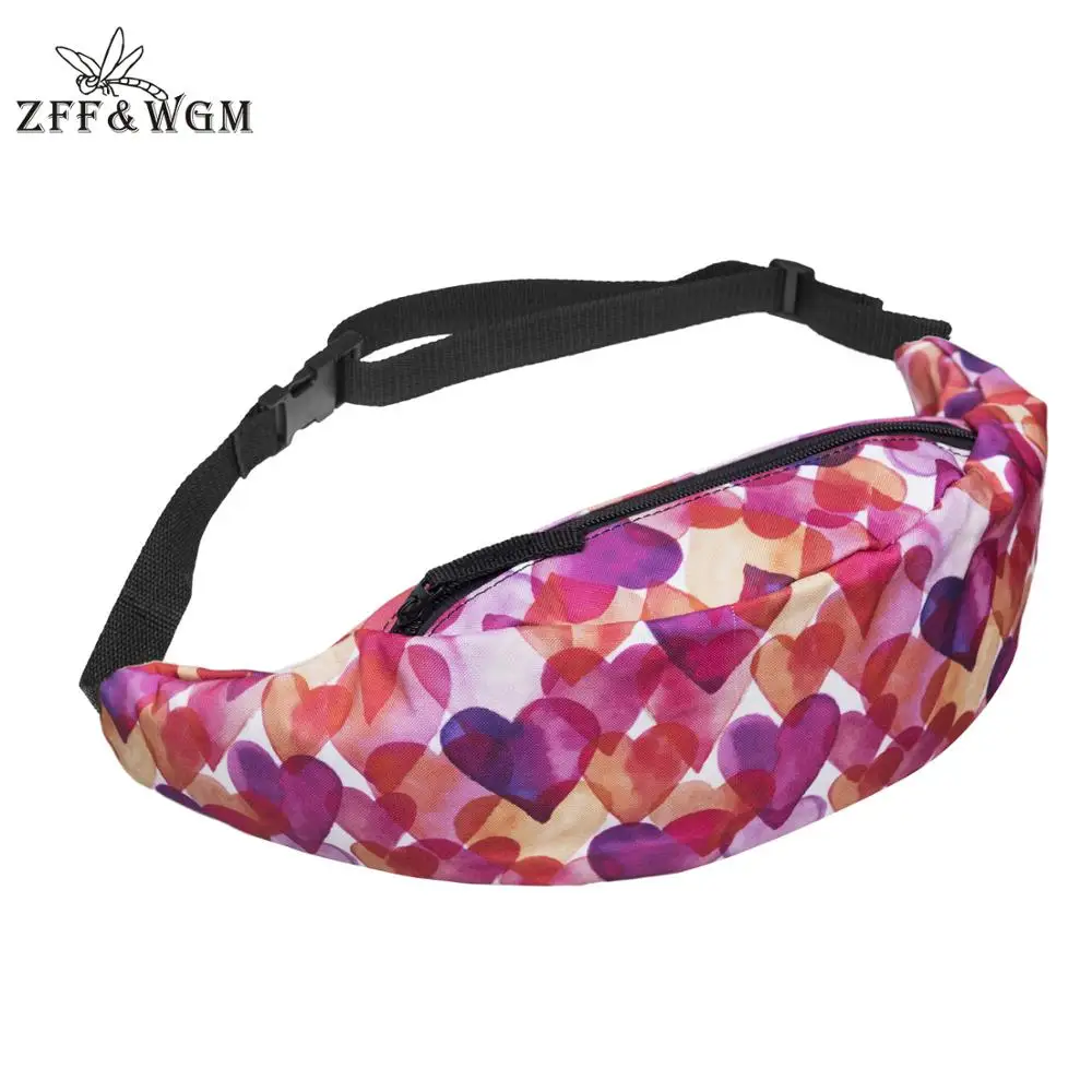 

ZFF&WGm 3D Print Fanny Packs For Women Fashionable Minimalist Dad Belly Bag Waist Bags Novelty Zipper Ladies Waist Belt Bags Lux