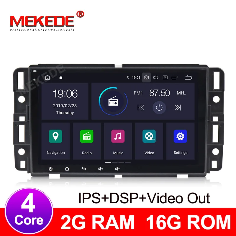 Дешево Автомобильный мультимедийный плеер Android 9,0 4 + 64G ips DSP Автомобильный font b gps b font радио плеер для GMC Yukon Savana Sierra Tahoe Acadia Chevrolet Express