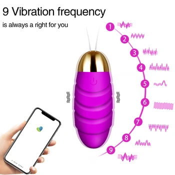 9 Frequency APP Bluetooth Intelligent Remote Control Vibration Sex Toys Bullet Vaginal Ball Vibrating G- Spot Massager Vibrators