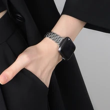 

Slim Metal Bracelet For Apple Watch Band SE 6 7 Strap 45mm 41mm 40mm 44mm Stainless Steel Watchbands For iWatch 3 42mm 38mm