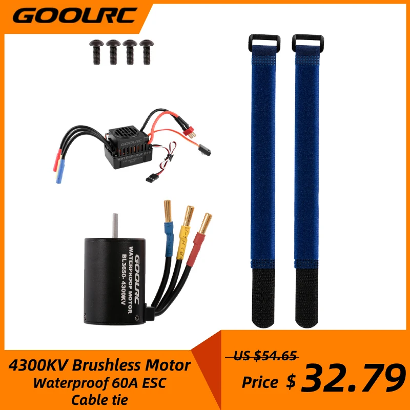 GOOLRC BL3650 4300KV бесщеточный двигатель с 60A ESC водонепроницаемый мотор и для 1/10 RC