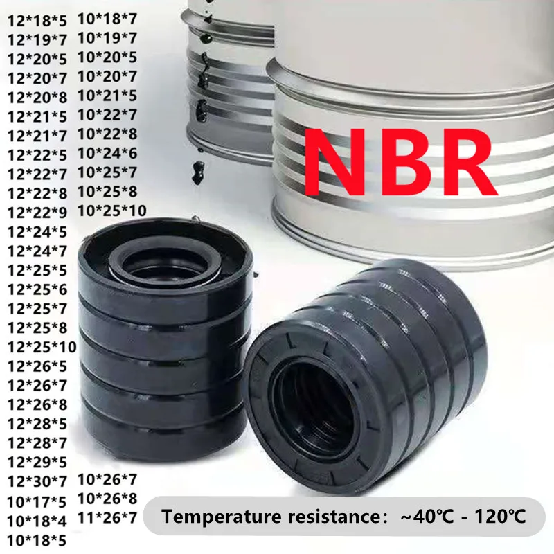 Steel Spring NBR Double Lip TC Oil Shaft Seal 22mm x 40mm x 10mm