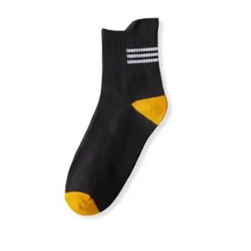 5 Pairs Pack Men Socks Color Contrast Stripe Cotton Sock Comfortable Breathable Sports Running Knee-High Socks Women Sports Sock