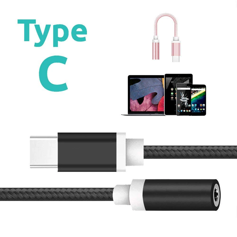 

1pc for Letv 2 2pro Max2 Pro 3 for Xiaomi 6 USB Type C To 3.5mm Earphone Headphone Cable Adapter USB-C To 3.5mm Jack Aux Cable