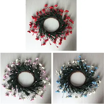 

Artificial Flowers Red camellia Wreath Spring Wreath Outdoor for Front Door