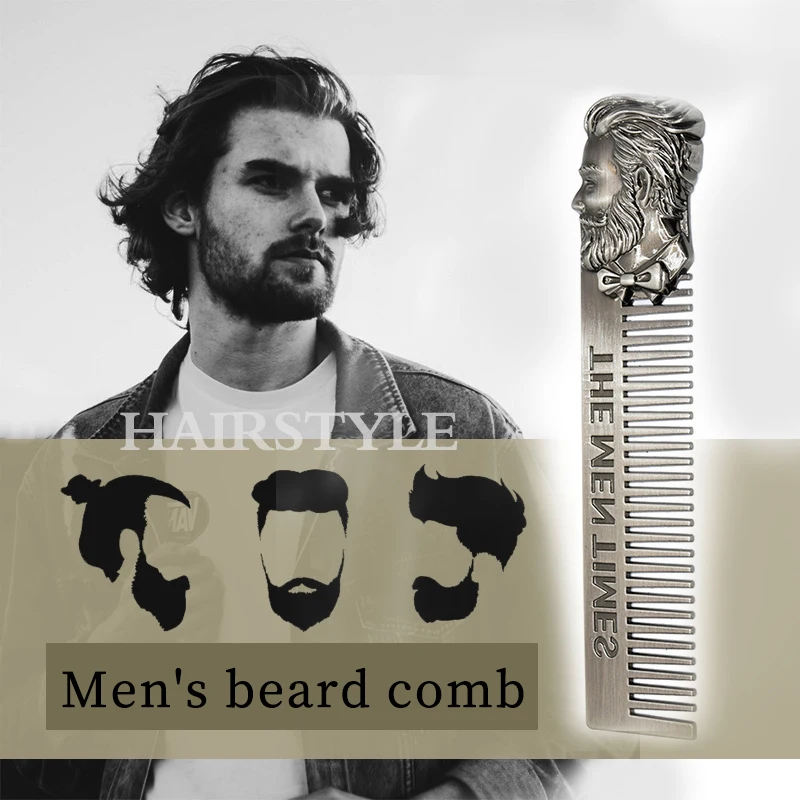 

Stainless Steel Cool Men Beard Shaping Template Comb Men Hair Beard Trim Tool Barber Styling Metal Comb for Mustache care
