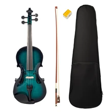 NAOMI Acoustic Violin 4/4 Violin Acoustic Violin Fiddle+ Case+ Bow+ Rosin Blue Black Violin