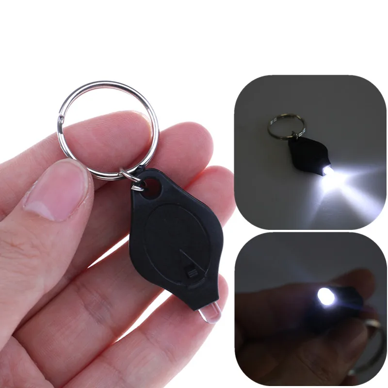 1pc Outdoor Camping Emergency Key Ring Light Plastic ABS Mini Keychain Squeeze Light Micro LED Flashlight Torch