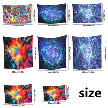 

3d Print Trippy Mushroom Tapestry Hippie Colorful Art Wall Hanging Tapestries INS Background Cloth Background Wall Decor Cloth
