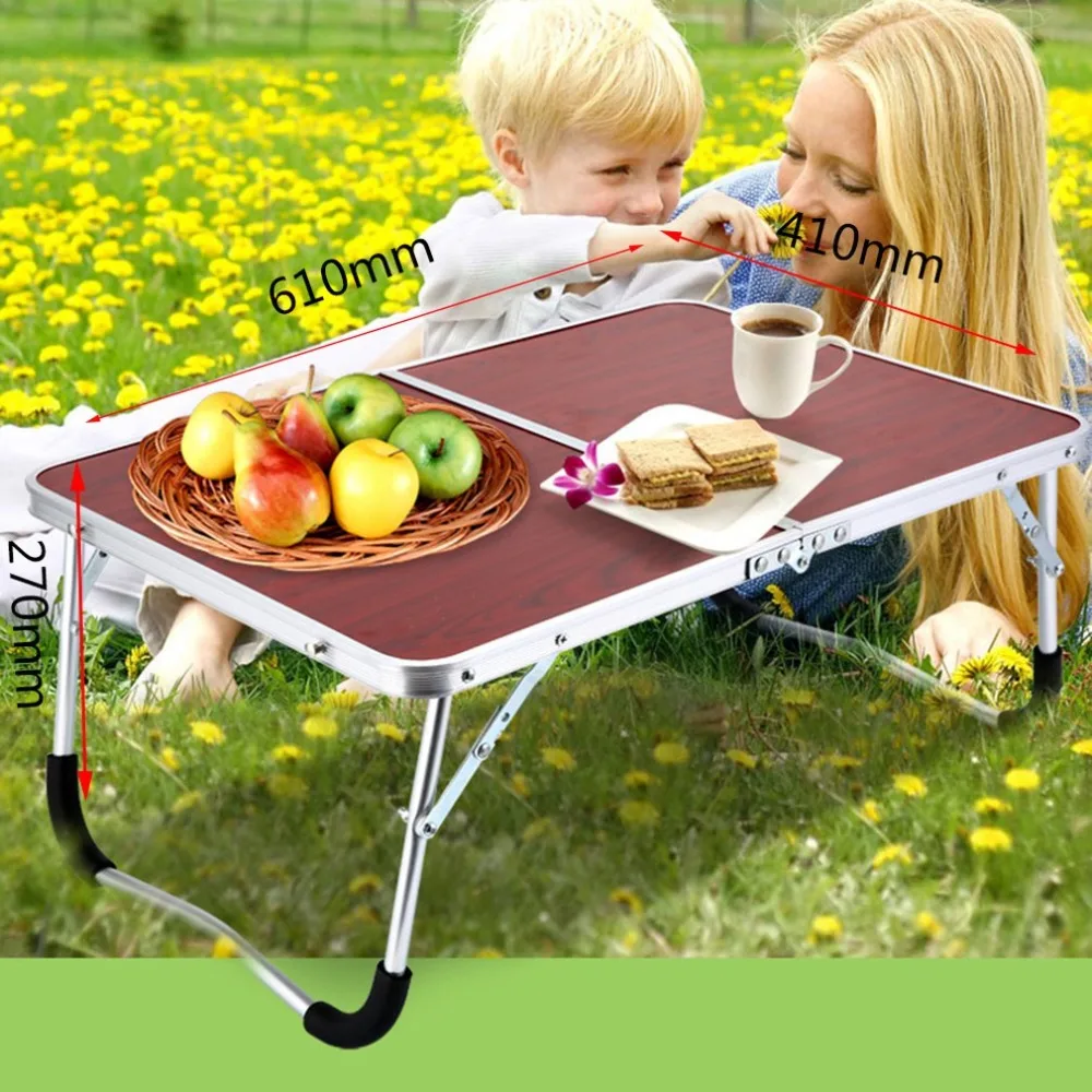 Laptop Double-Folding Computer Table Folding Computer Desk PC Laptop Table Writing Workstation Home Office Furniture