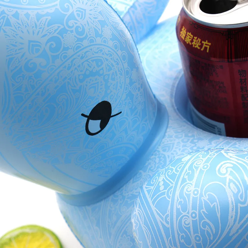 ПВХ мультфильм милый синий кит Coaster Decoracion Надувной Держатель Для банки отдыха на открытом воздухе напиток поставки игра вода карнавал игрушки