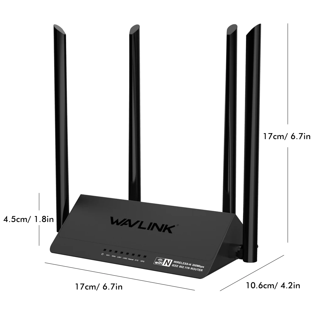 Wavlink беспроводной умный Wifi роутер 300 Мбит/с Wi-Fi ретранслятор точка доступа с 4x5dbi внешними антеннами WPS Smart APP простая настройка