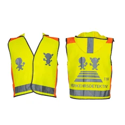 Gilet de sécurité réfléchissant pour enfants, dessin animé, entraînement à l'école, gilet respirant à capuche, gilet jaune 