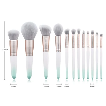 

12Pcs Makeup Brushes Set Powder Foundation Eyeshadow Lip Contour Concealer Smudge Brush Tool