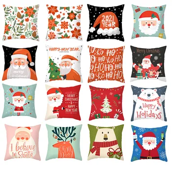 

Fashion Christmas Cushion Cover Decorative Decor Sofa Pillow Case Cover Seat Car Throw Pillowcase Christmas Decoration for Home