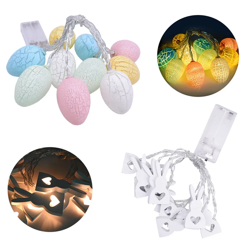 

Easter Decoration 1.6m Rabbit Eggs Shaped LED Light String DIY Easter Eggs Kids Gift Happy Easter Party Decoration for Home