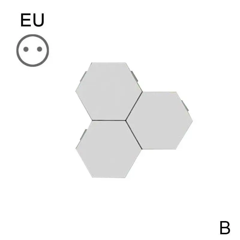 3 шт. светодиодный модульный чувствительный светильник, шестигранные лампы, Ночной светильник, магнитная Квантовая лампа, креативное украшение, настенный светильник - Испускаемый цвет: B