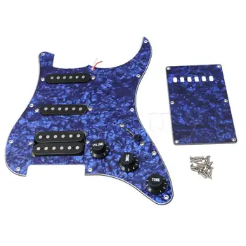 

Yibuy HSS 11 Holes Loaded Prewired Humbucker Pickguard Set for Electric Guitar