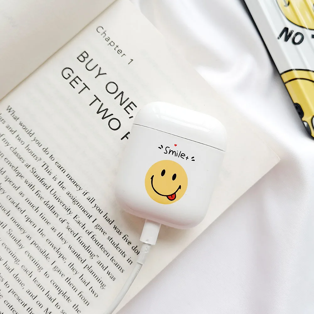 Чехол для наушников со смайликом для Apple Airpods 2 1 Air Pods чехлы с милым корпусом чехол для наушников AirPod Защитные чехлы для гарнитуры