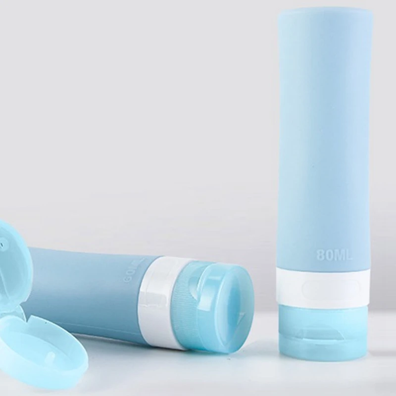Silicone Portable Women Men Travel Packing Bottle For Lotion Shampoo Bath Cosmetic Container Bag