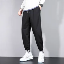 

Men's Pants Pure Cotton Loose Spring Autumn Korean Style Foot Guard Grey Sports Casual 2021 New Recommend Fashion couples