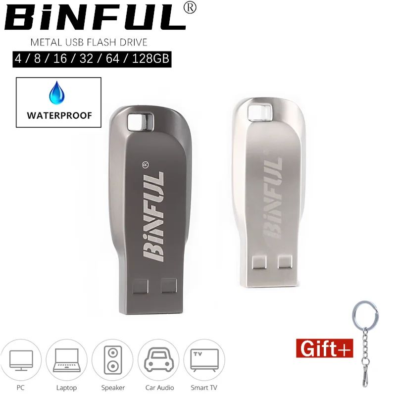 Металлическая Водонепроницаемая флеш карта BiNFUL 4 ГБ 8 16 32 64 2020 флешка