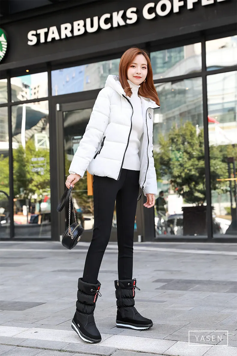 Women snow boots  platform winter boots thick plush waterproof non-slip boots  fashion women winter shoes  warm fur  botas mujer