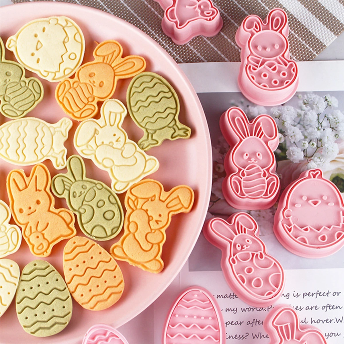 Easter Plastic Cookie Mold Cutter Rabbit Egg Biscuit Cutter Decor 3D  Cartoon Bunny Baking Tools Easter Party DIY Decoration 2023