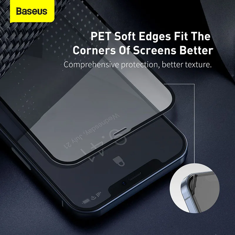 Baseus 2Pcs Screen Protector For iPhone 12 Pro Max 12 mini Full Cover Tempared Glass For iPhone 11 Pro Max Anti-blue light Film