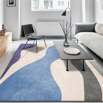 

High-End Fashion Modern Morandi Rug Abstract Marble Bedroom Living Room Carpet Kitchen Bathroom Anti-Slip Mat Bed Blanket