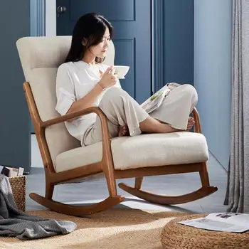 

Balcony Leisure Chair Rocking Chair Sofa Solid Wood Rocking Chair