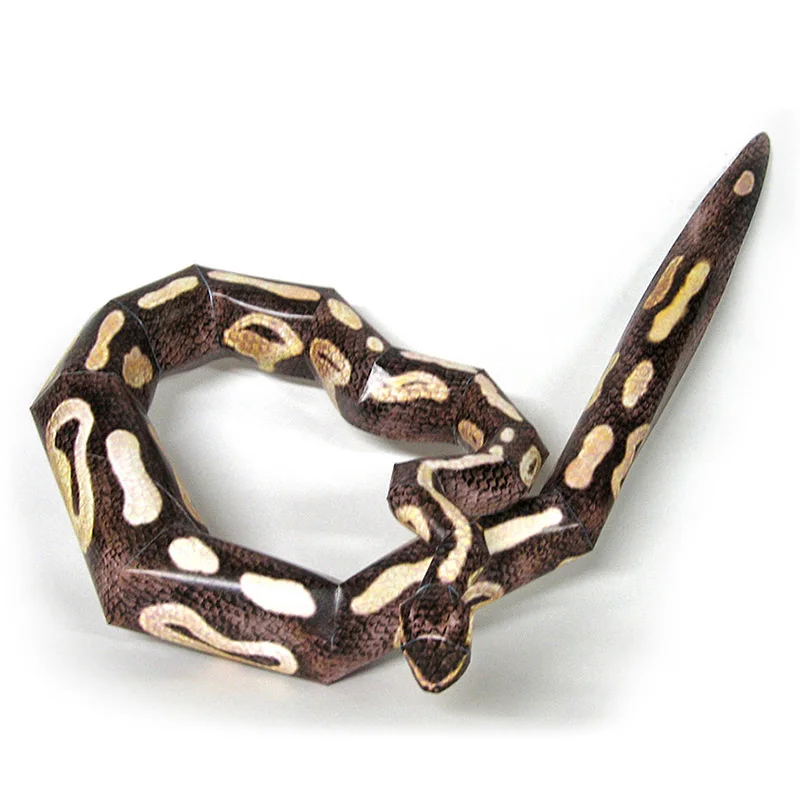 Ball Python งูกระดาษสัตว์ที่สมจริง Mini 3D Papercraft DIY เด็กผู้ใหญ่ ...