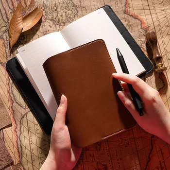 

A6 Leather Notebook Agenda 2020 Office Notebook Cover Business Daily Memos Planner A6 Notebook Paper Stationery