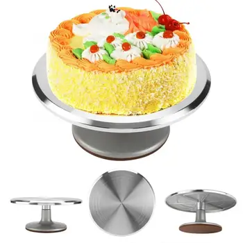 

Cake Turntable 12 inch Cream Rotary Table Aluminum Antiskid Round Rotating Cake Decorative Stand DIY Cake Baking Kitchen Tool