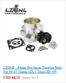 LZONE- корпус дроссельной заслонки 70 мм Производительность корпуса дроссельной заслонки Впускной коллектор алюминиевая заготовка с высоким потоком JR6970