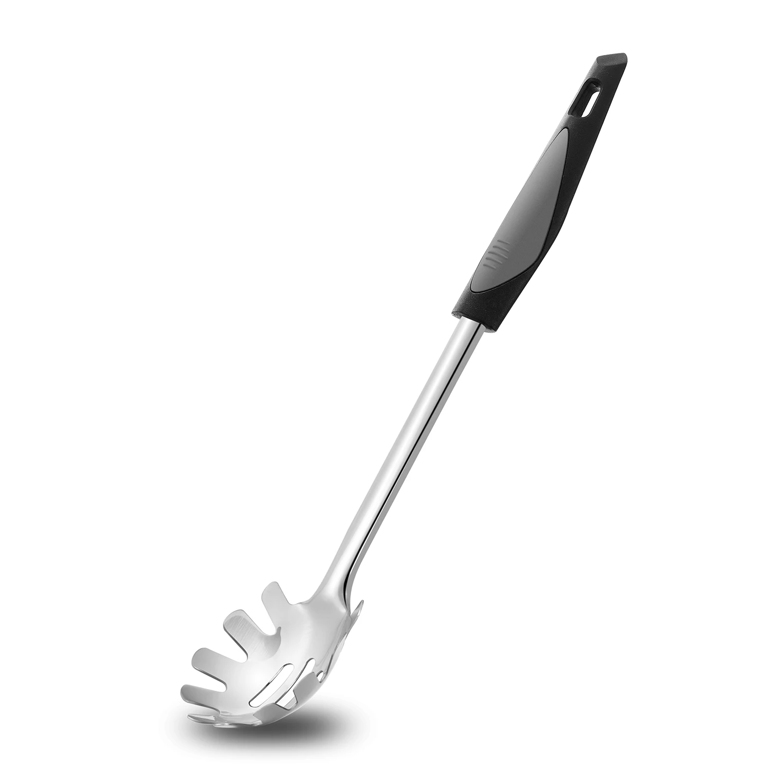 Seacreating Kitchen Pasta Server Durable Stainless Steel Pasta Spoon Server With Heat Resistant Handle Noodle Fork