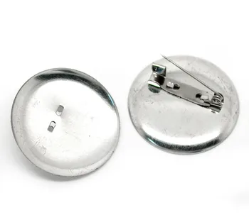 

DoreenBeads Alloy Brooches Findings Round silver color Cabochon Settings (Fits 35mm ) 3.6cm(1 3/8") x 3.6cm(1 3/8"), 8 PCs