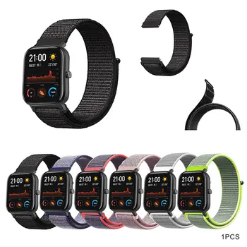 

Personalized Flat Strap Loopback Nylon Canvas Strap Fashionable Personality Watchband Wrist Strap For Amazfit Gts Watch