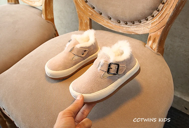 CCTWINS Kids Shoes Winter Girls Fashion Real Leather Snow Boots Boys Black Casual Shoes for Children with Fur Boot SNB042