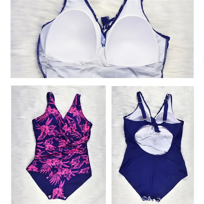 6XL Plus Size Swimwear One Piece Bathing Suit for Women Large Swimsuit Fat Big Breast Woman 2020 Floral Print Swim 4XL 5XL 8XL