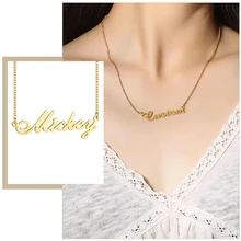 Customize Name Necklaces for Women Words Personalized Pendant Stainless Steel Elegant Choker Unique Mother's Day Gift