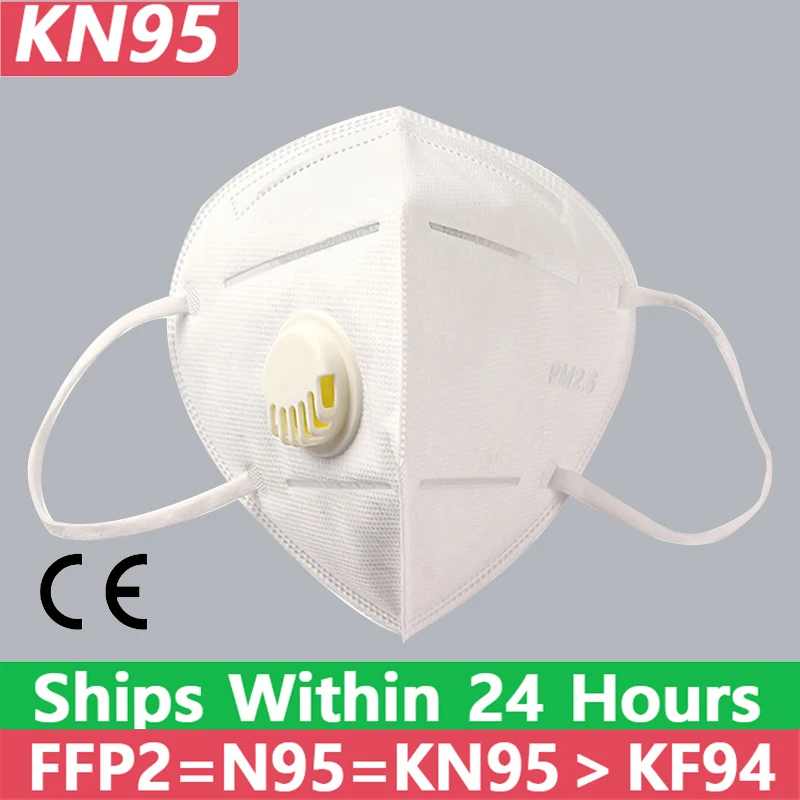 

10Pcs FFP3 Mask KN95 Reusable Face Respirator Breathing Valve Dust Mask Filter PM2.5 KF94 Folding Protective Mask Breathable