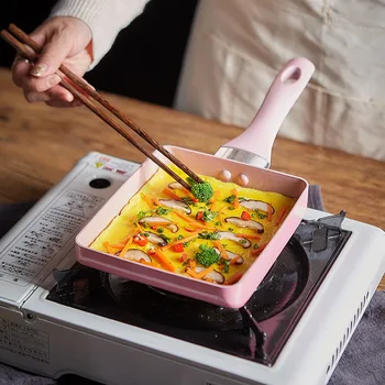 

13*18cm Wholesale Mini Home Japanese Style Frying Tamagoyaki Non-Stick Pan Pot Square Frying Pan