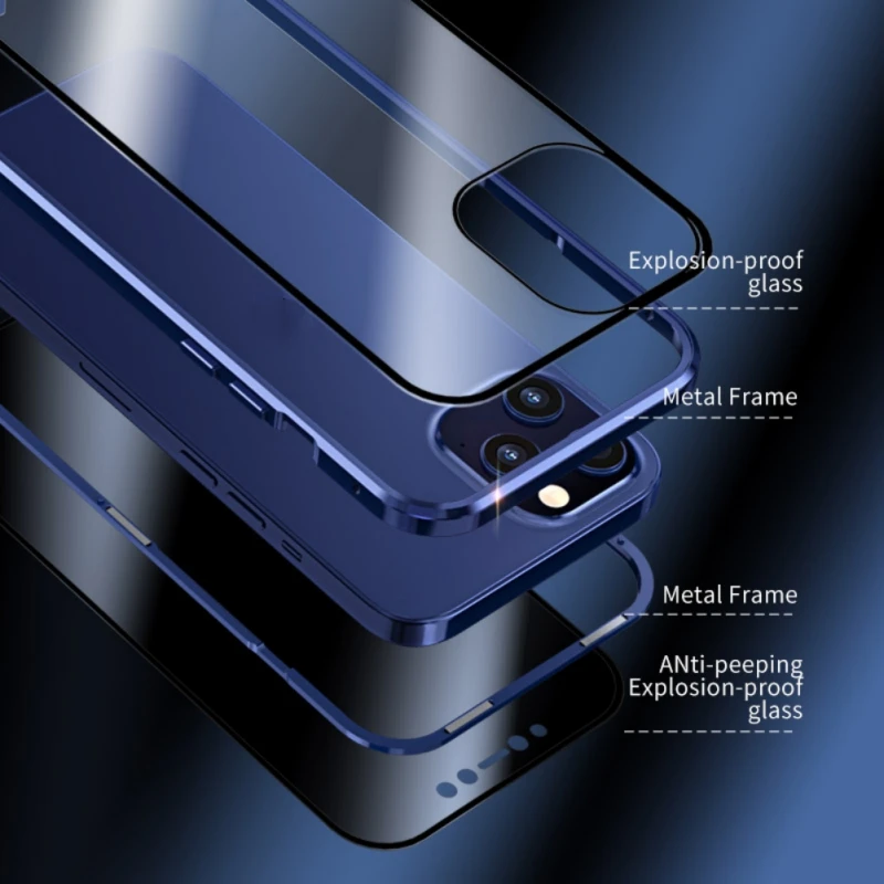 Anti-Peeping Full Body Case Clear Tempered Glass