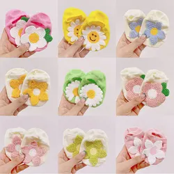 Chaussettes antidérapantes pour bébé fille, en coton, couleur bonbon, pour nouveau né 